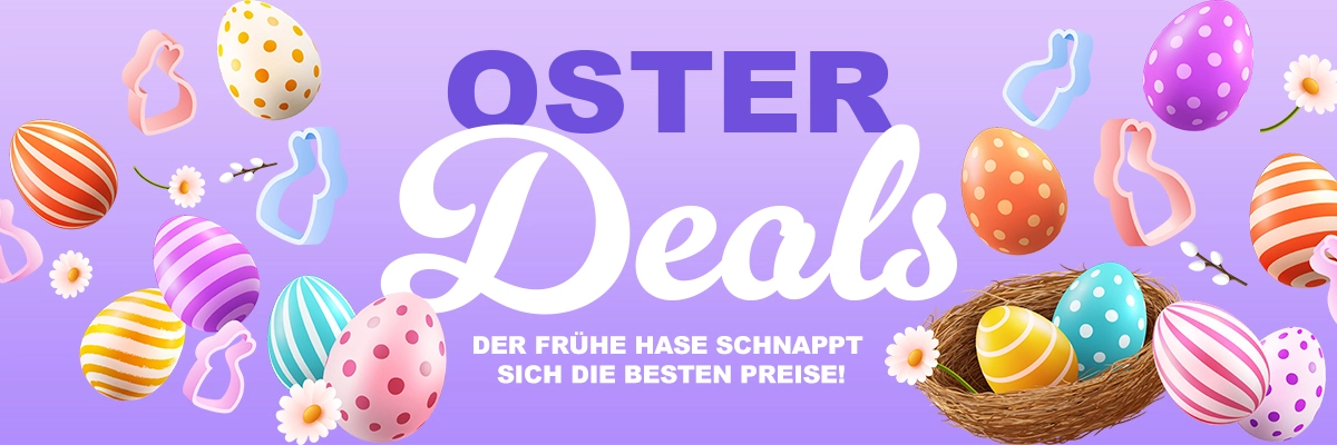 Mutter und Sohn sitzen in einem gemütlichen Wohnzimmer vor dem Sofa auf dem Boden. Zwischen ihnen steht das bunt dekorierte, riesiges brandnooz Osterei mit der Aufschrift "Frohe Ostern". Das Ei ist fast genauso groß wie der etwa 8 jährige Junge.
